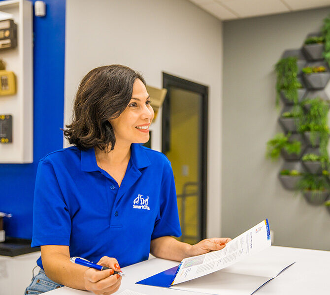 happy smart city employee