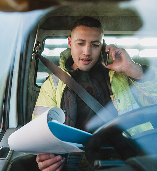 Manual Worker in his Van